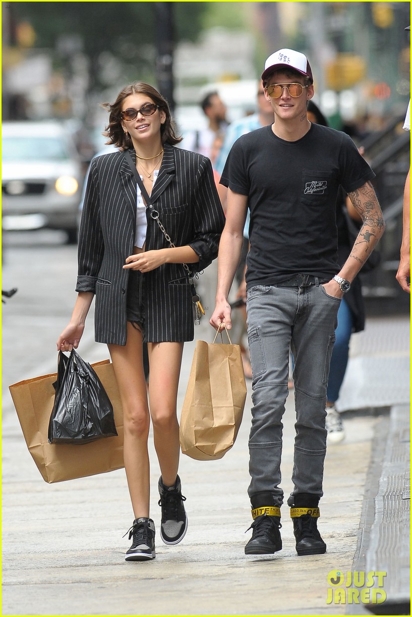 Kaia Gerber Grabs Groceries With Brother Presley in NYC
