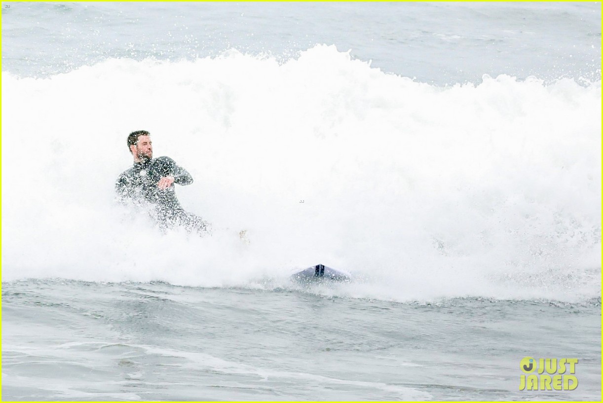 Liam Hemsworth Goes Surfing After Arriving Back in L.A.