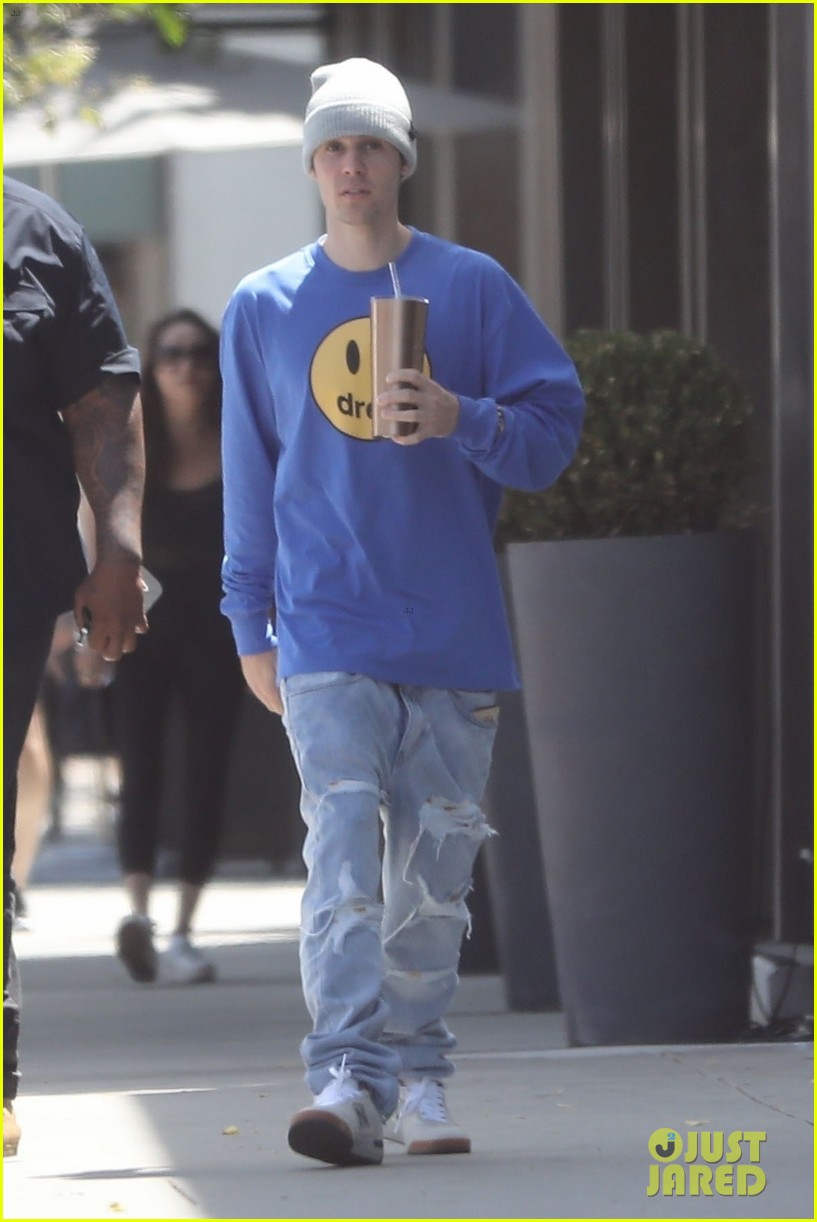 Hailey Bieber Wears All White For Sunday Lunch