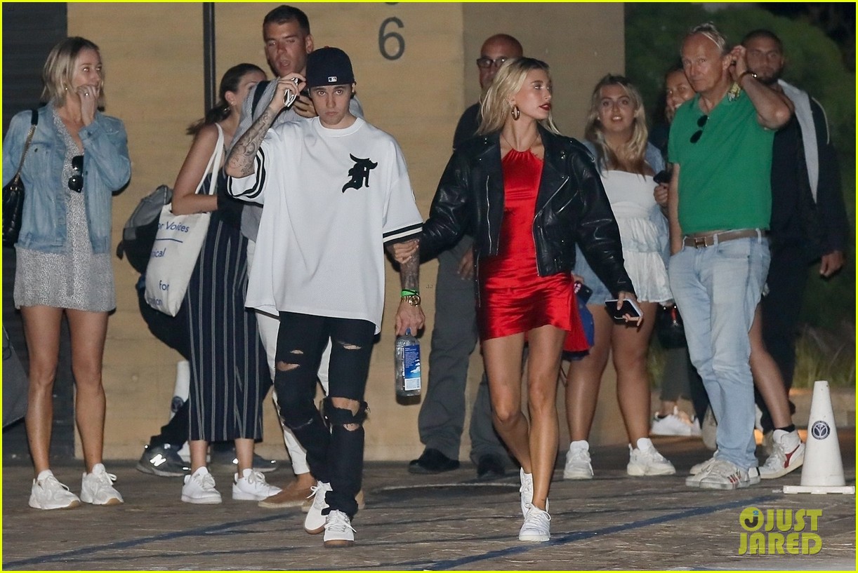 Hailey Bieber Keeps Close to Husband Justin After a Dinner Date