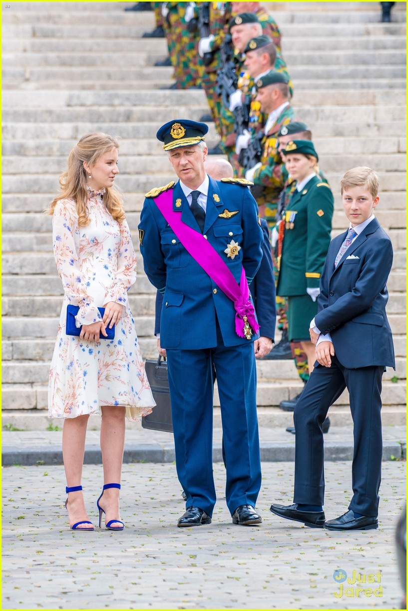 Princess Elisabeth of Belgium Makes Her Outfit Pop With Blue Accessories at Belgium's National Day Celebrations