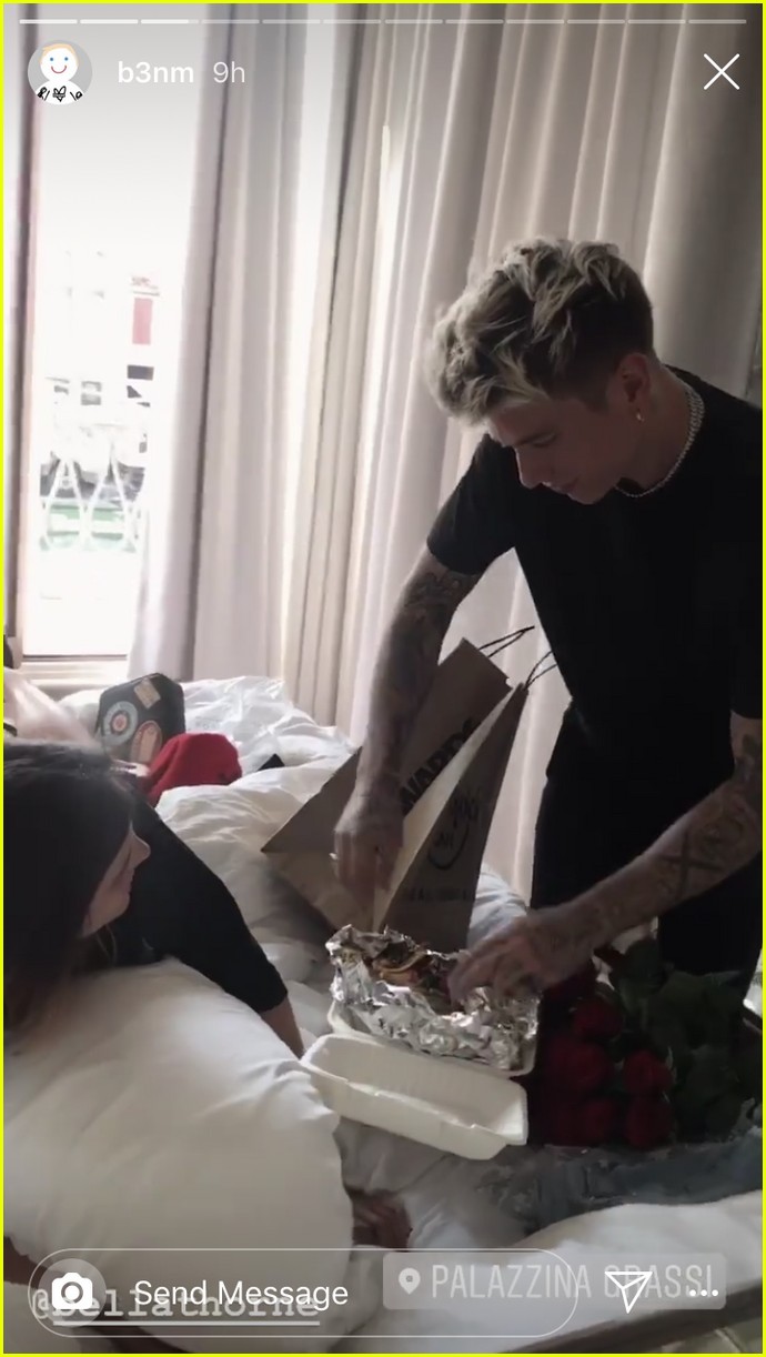 Bella Thorne's Boyfriend Benjamin Mascolo Brings Her Roses & A Cheeseburger in Bed