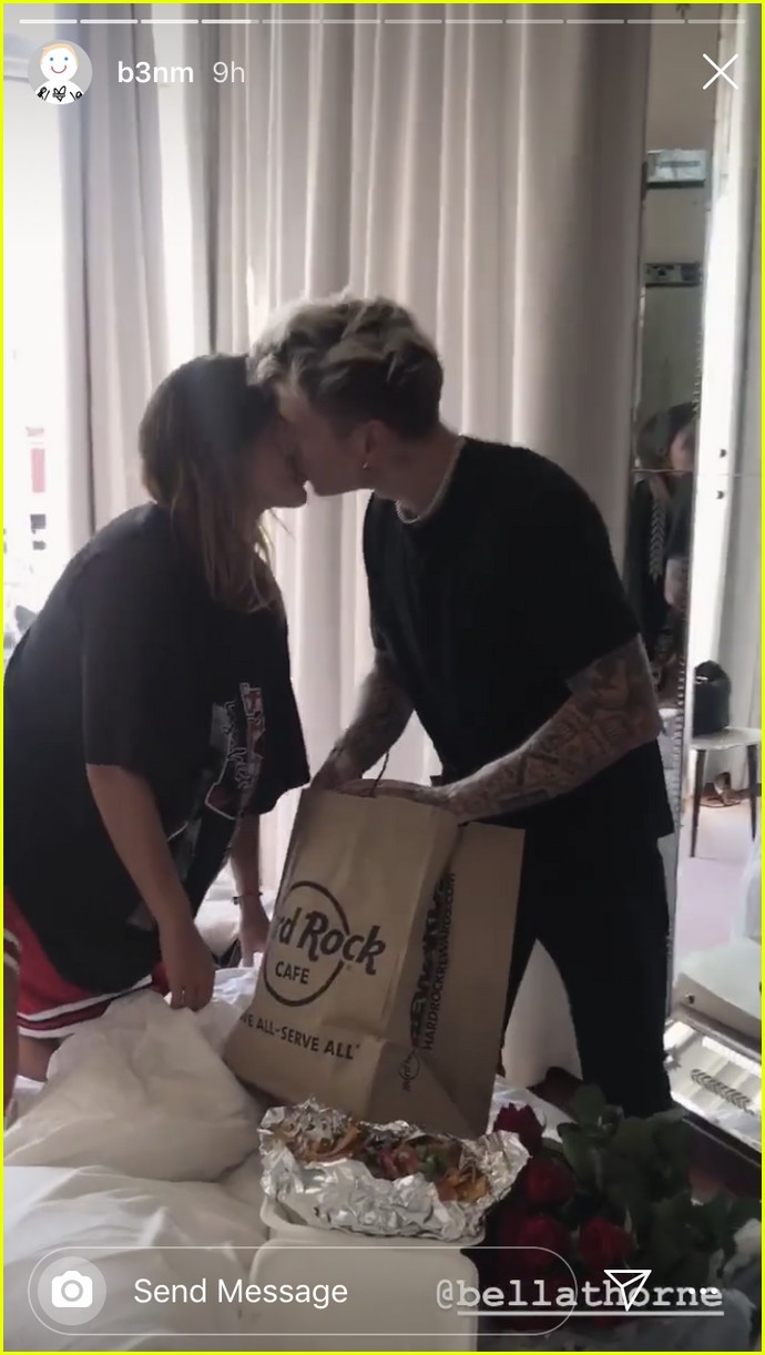 Bella Thorne's Boyfriend Benjamin Mascolo Brings Her Roses & A Cheeseburger in Bed