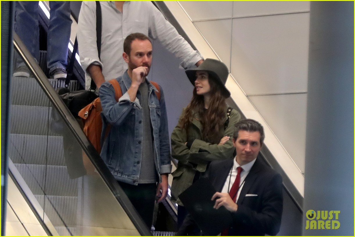 Lily Collins Holds Hands with Her New Boyfriend at Paris Airport
