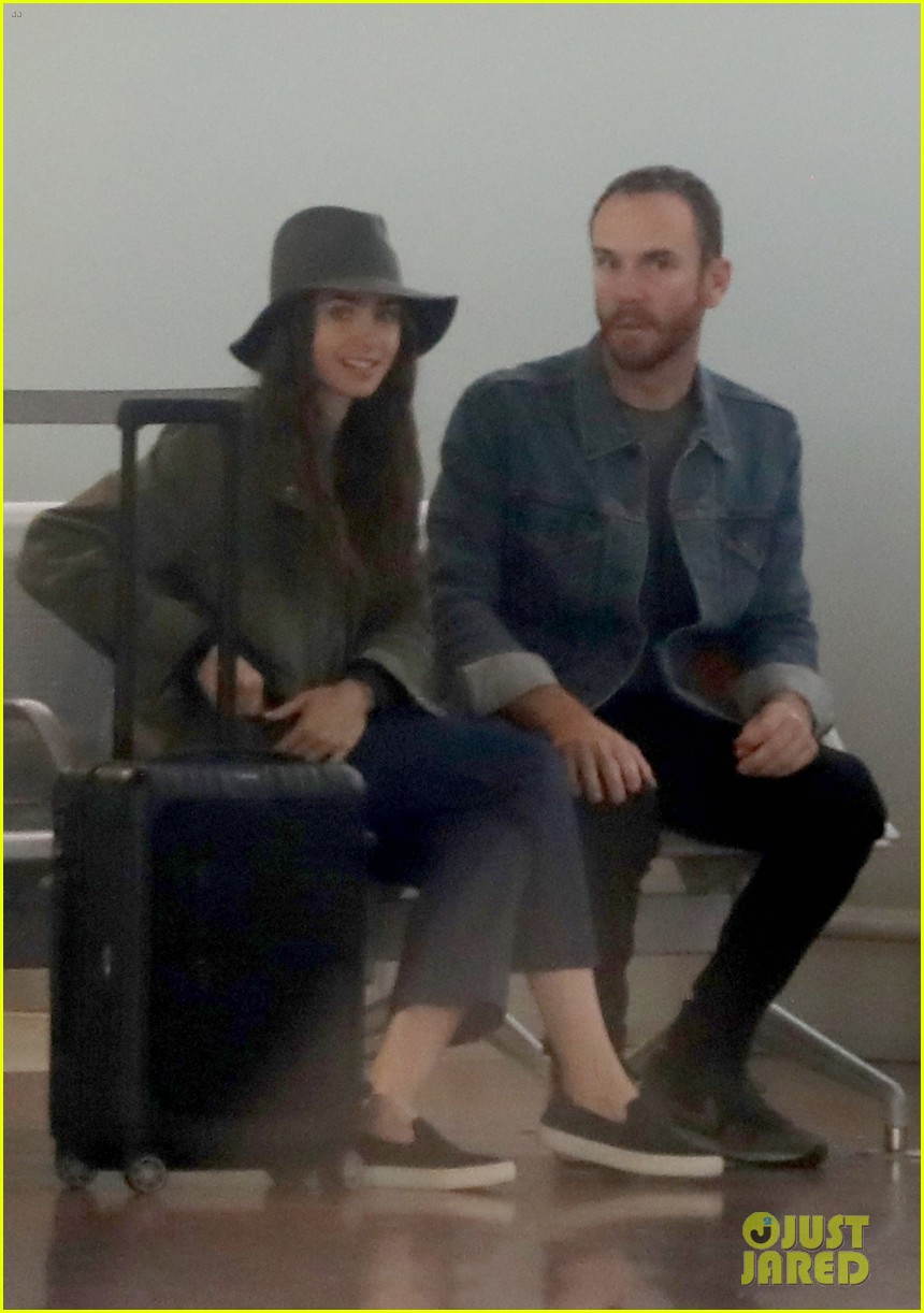 Lily Collins Holds Hands with Her New Boyfriend at Paris Airport