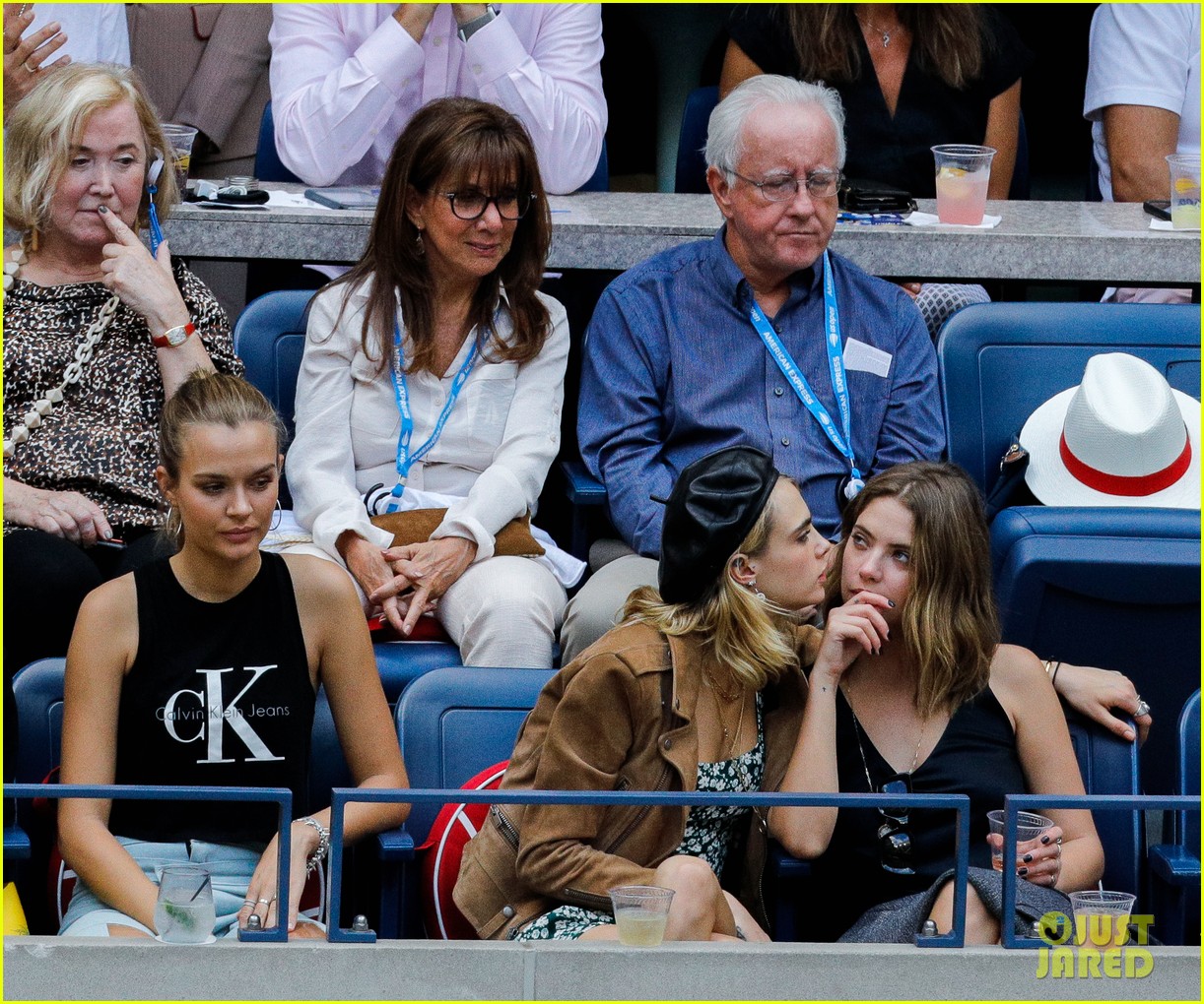Cara Delevingne & Ashley Benson Meet Up with Gigi Hadid at U.S. Open!