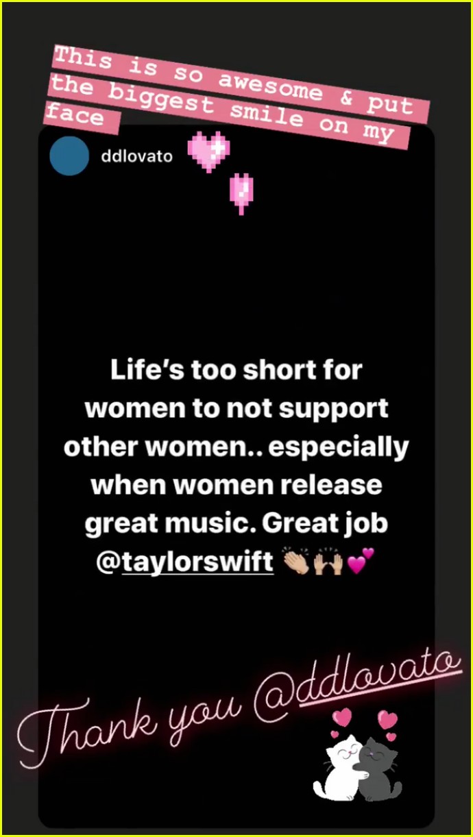 Taylor Swift Thanks Demi Lovato for Her Kind Words About 'Lover'