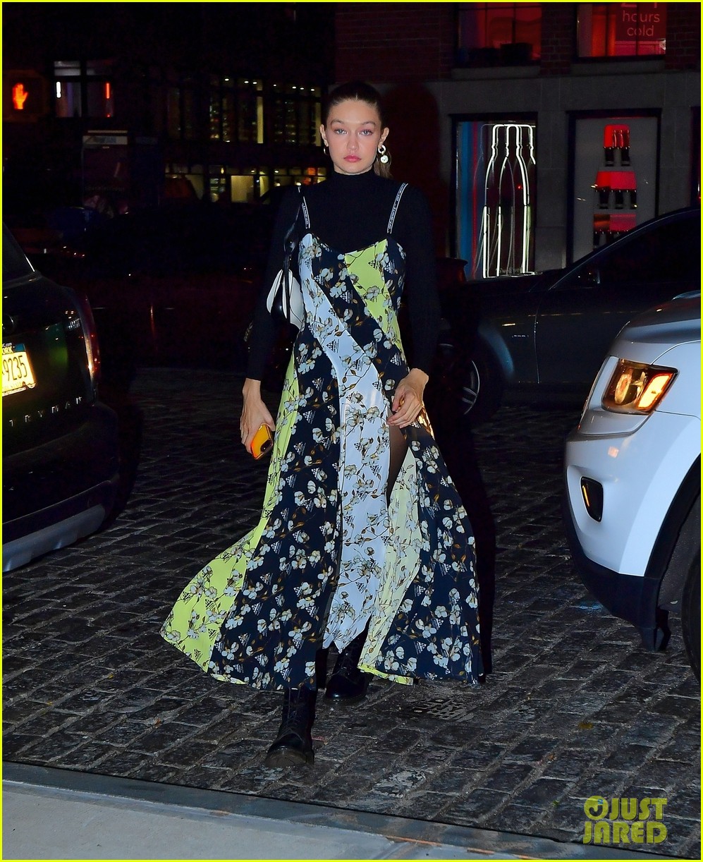 Gigi Hadid Checks Out Her Friend's Art Exhibit On Opening Day