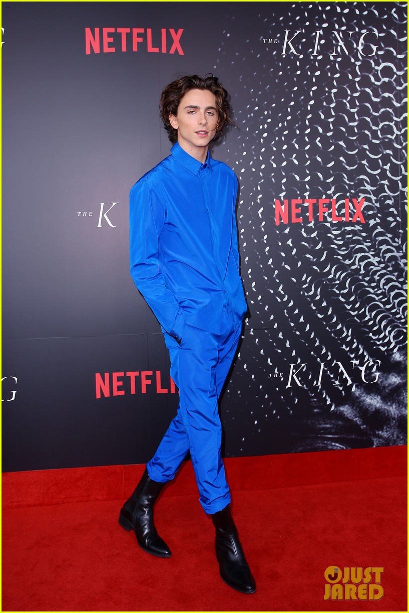 Timothee Chalamet Wears Bright Blue For 'The King' Premiere in Australia
