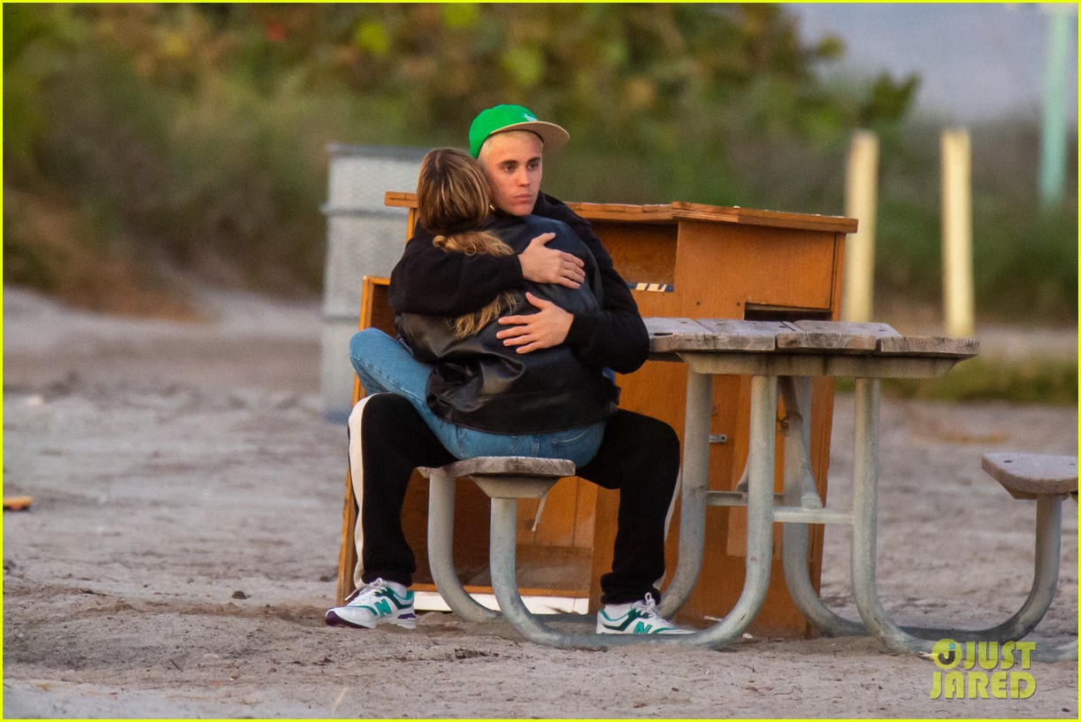 Justin & Hailey Bieber Cuddle Up at Hailey's Photoshoot in Florida