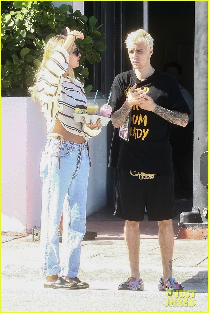Justin & Hailey Bieber Cuddle Up at Hailey's Photoshoot in Florida