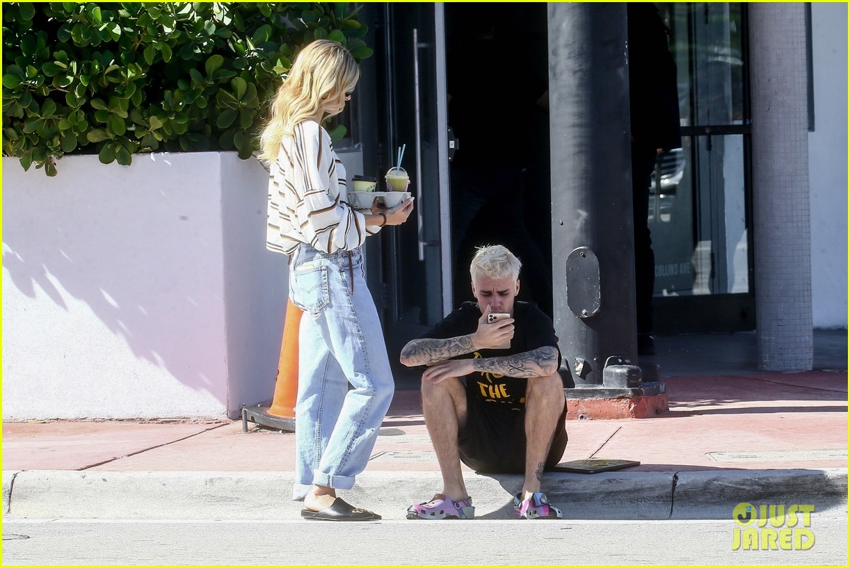 Justin & Hailey Bieber Cuddle Up at Hailey's Photoshoot in Florida