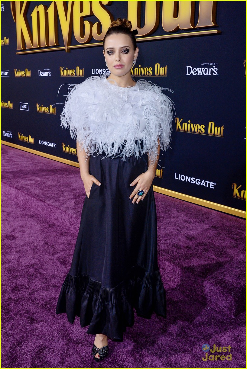 Katherine Langford's Dramatic Eyelashes Steal The Spotlight at 'Knives Out' Premiere