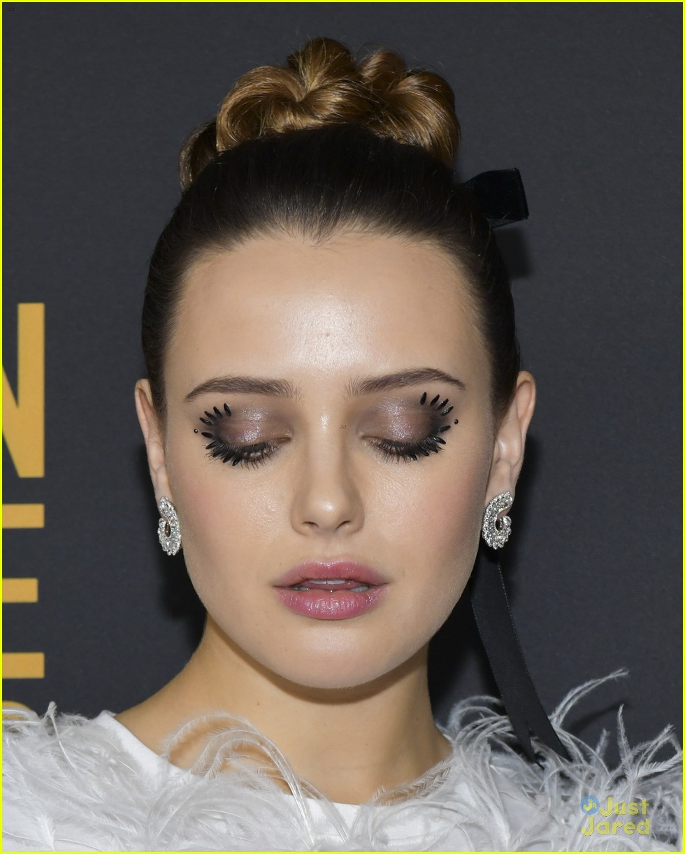 Katherine Langford's Dramatic Eyelashes Steal The Spotlight at 'Knives Out' Premiere