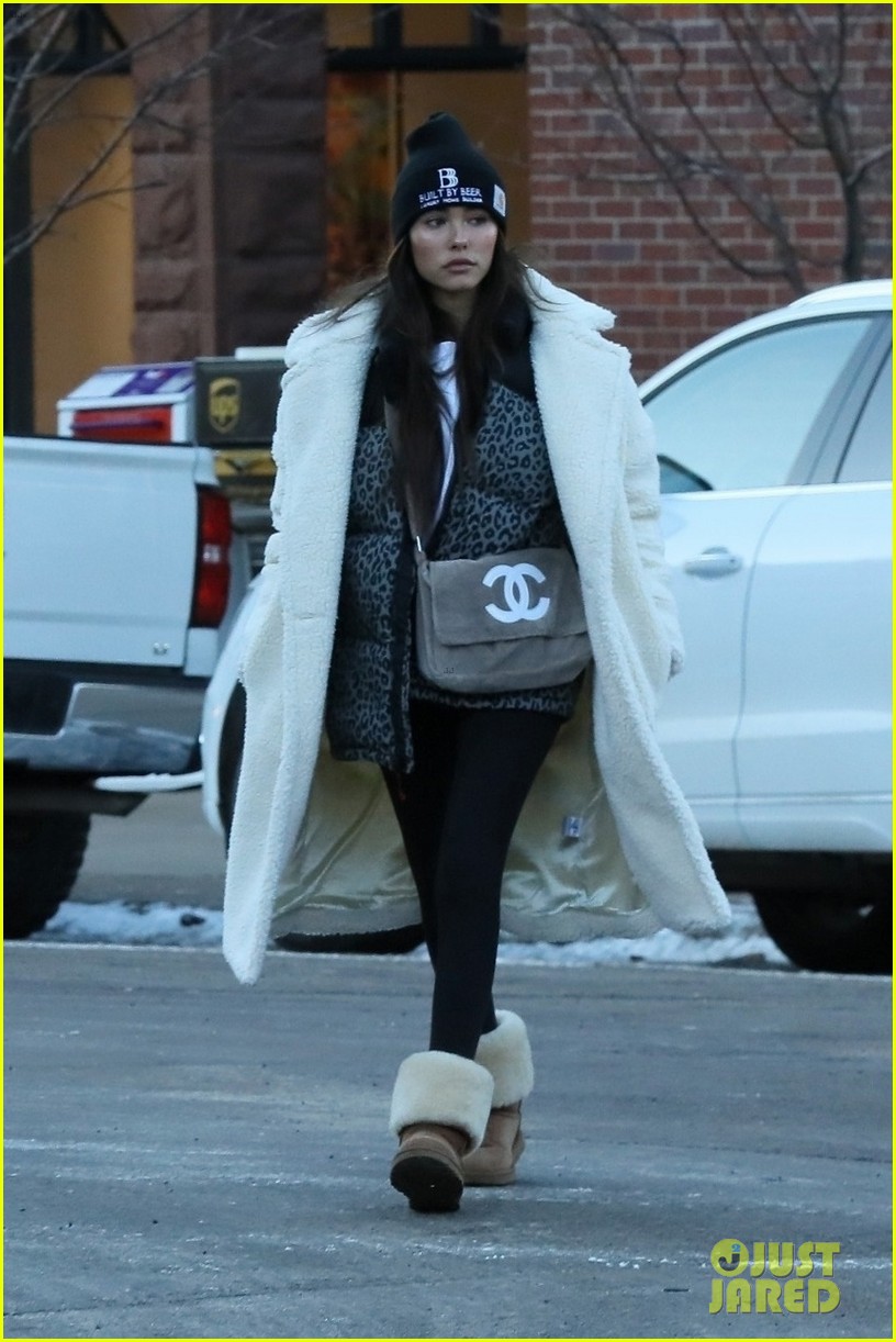 Madison Beer Bundles Up While Shopping in Aspen