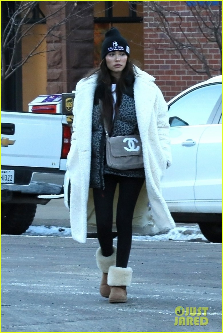 Madison Beer Bundles Up While Shopping in Aspen