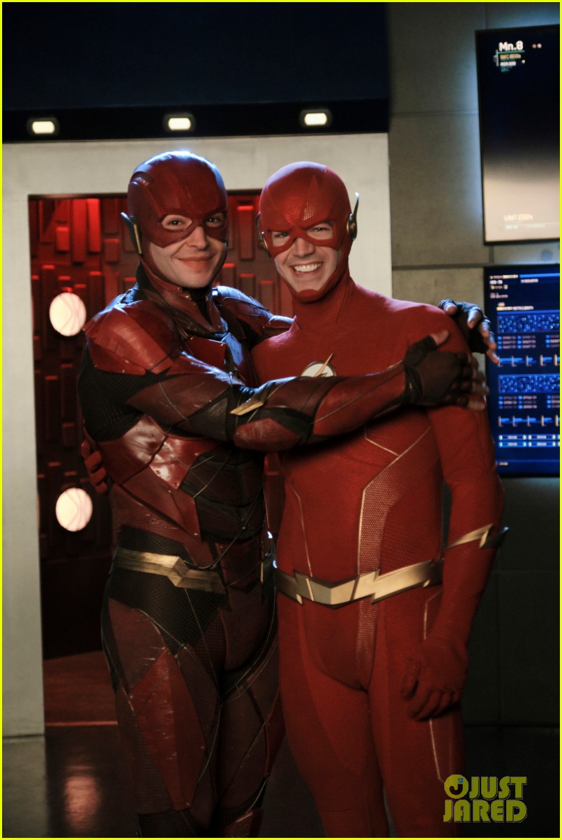 Grant Gustin & Ezra Miller Come Face-to-Face as The Flash!