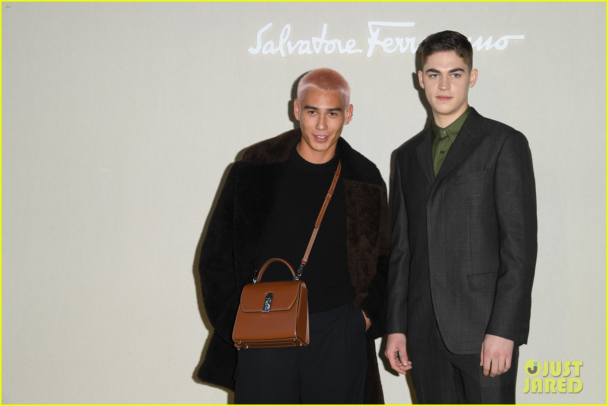 Hero Fiennes-Tiffin Meets Up With Evan Mock at Salvatore Ferragamo Fashion Show