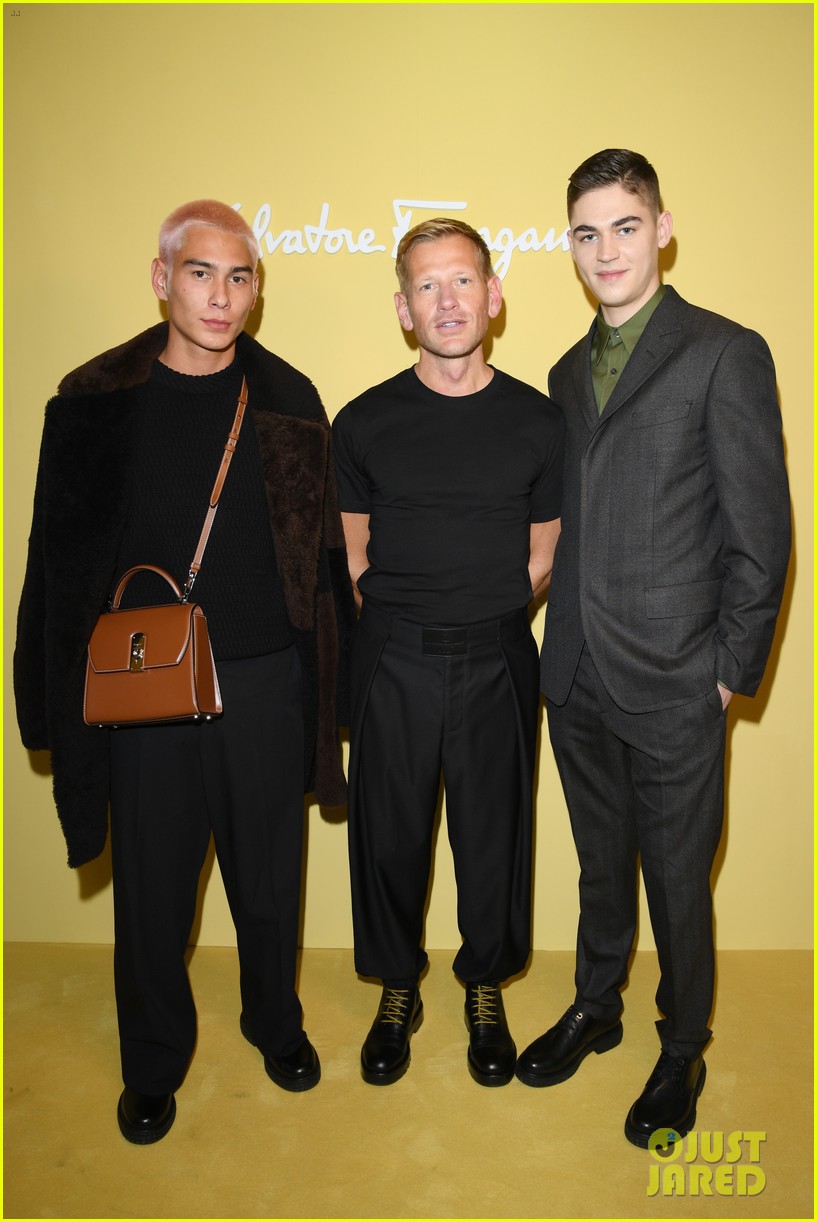 Hero Fiennes-Tiffin Meets Up With Evan Mock at Salvatore Ferragamo Fashion Show