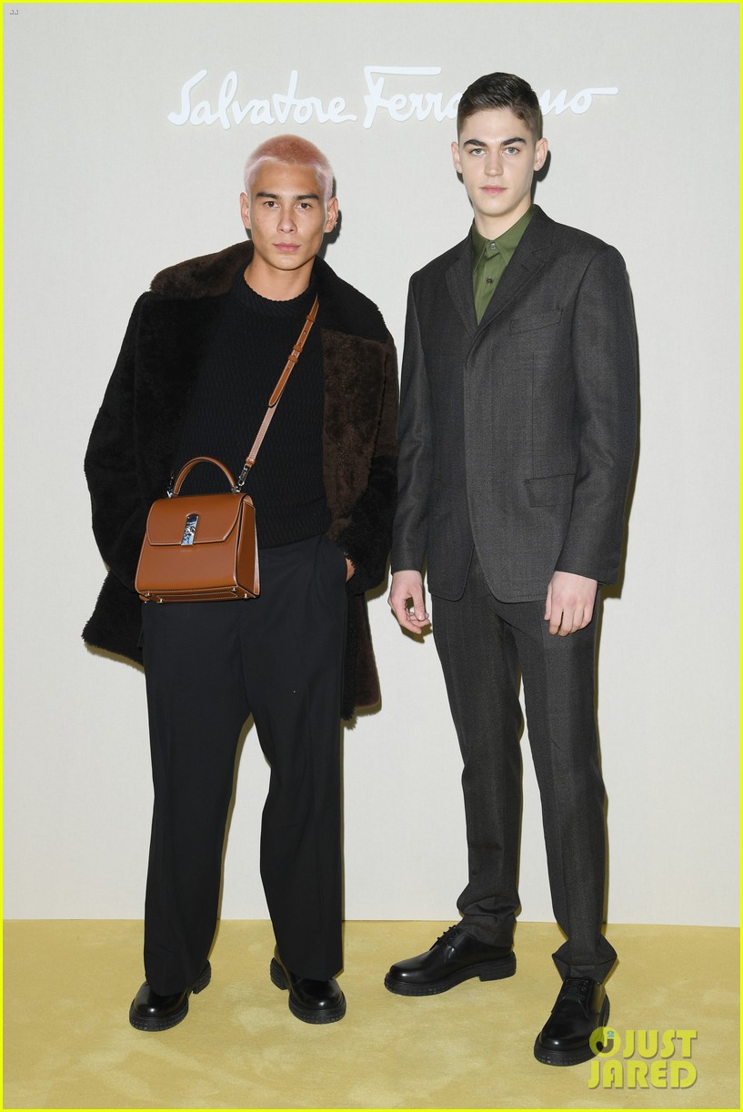 Hero Fiennes-Tiffin Meets Up With Evan Mock at Salvatore Ferragamo Fashion Show