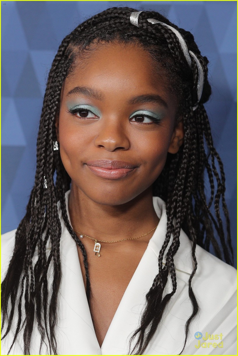 Meg Donnelly, Aubrey Anderson-Emmons, & Marsai Martin All Accessorize With Blue At ABC's Winter TCA Party