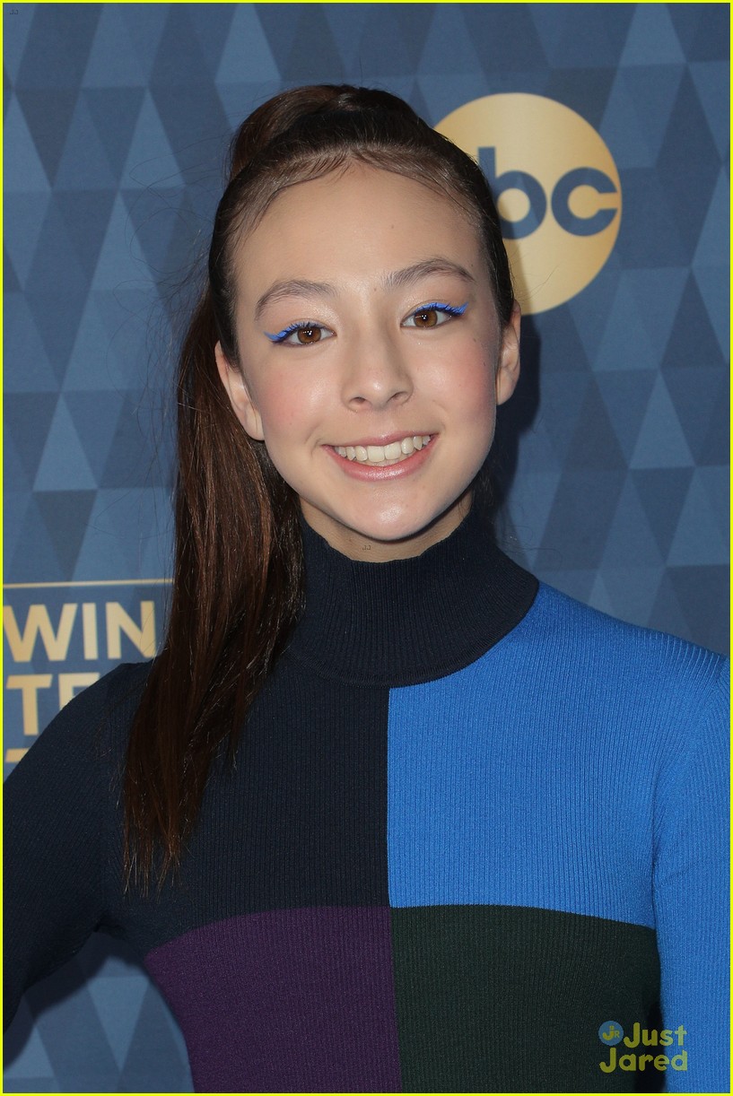 Meg Donnelly, Aubrey Anderson-Emmons, & Marsai Martin All Accessorize With Blue At ABC's Winter TCA Party