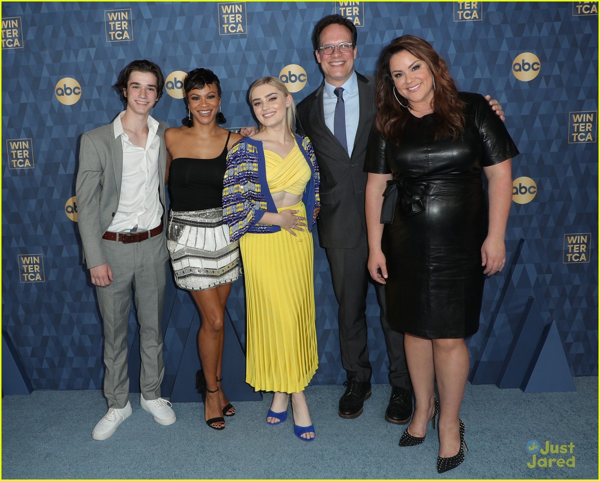 Meg Donnelly, Aubrey Anderson-Emmons, & Marsai Martin All Accessorize With Blue At ABC's Winter TCA Party