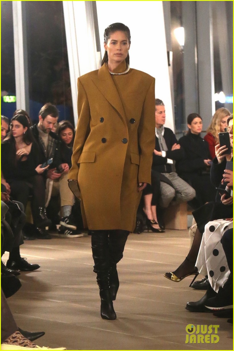 Gigi Hadid Wears Red Hot Coat For Proenza Schouler's Fashion Show