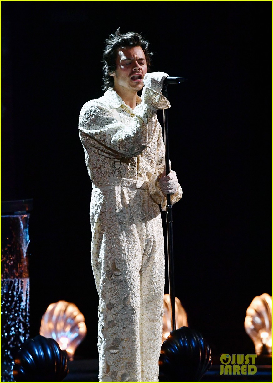 Harry Styles Performs In Pearls & Lace at BRIT Awards 2020