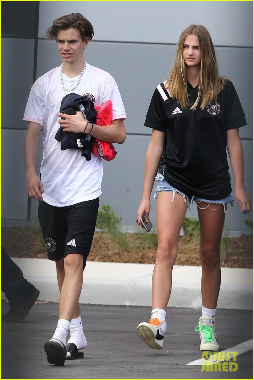Romeo Beckham's Girlfriend Mia Regan Joins Him at Family Soccer Practice