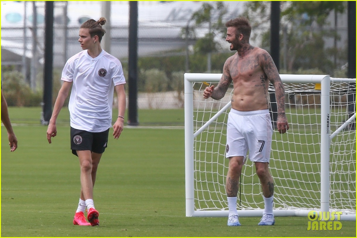 Romeo Beckham's Girlfriend Mia Regan Joins Him at Family Soccer Practice