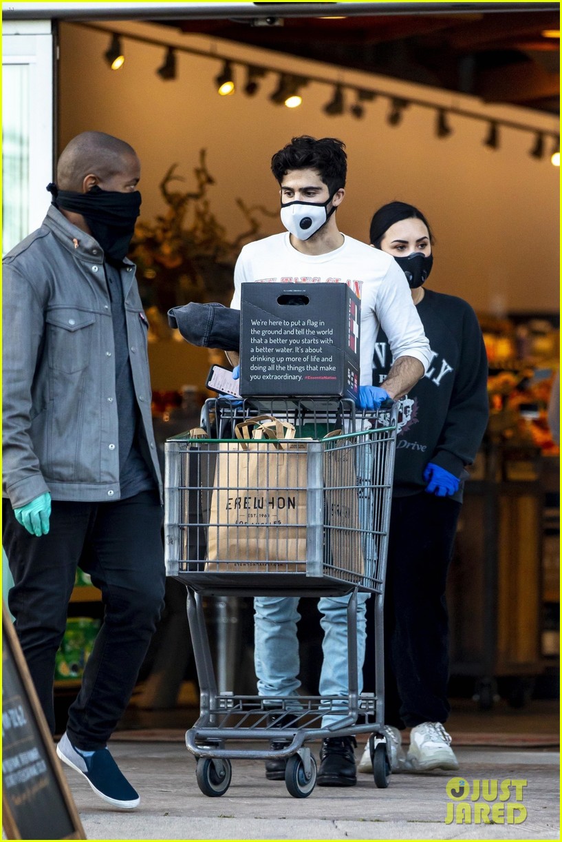 Demi Lovato & Boyfriend Max Ehrich Wear Masks While Grocery Shopping