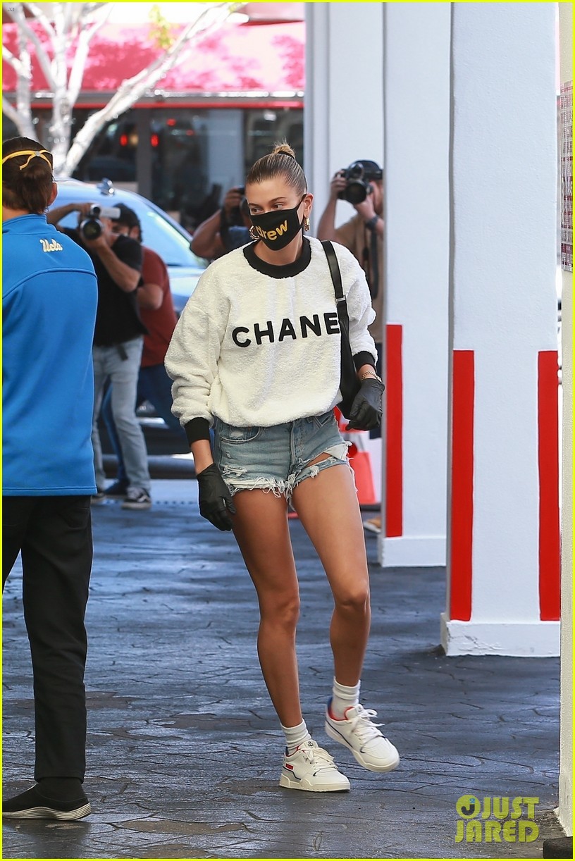 Hailey Bieber Rocks Ripped Jean Shorts To Doctor Appointment in LA