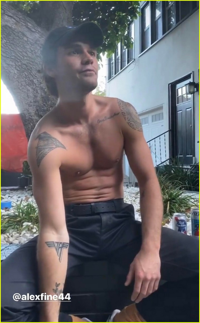 KJ Apa Challenges Drew Ray Tanner To Handstand Push-Up Competition - See Shirtless Pics!