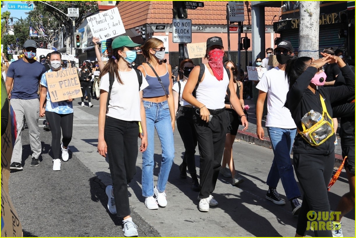 Cole Sprouse Marches with Kaia Gerber & Madelaine Petsch at Black Lives Matter Protest
