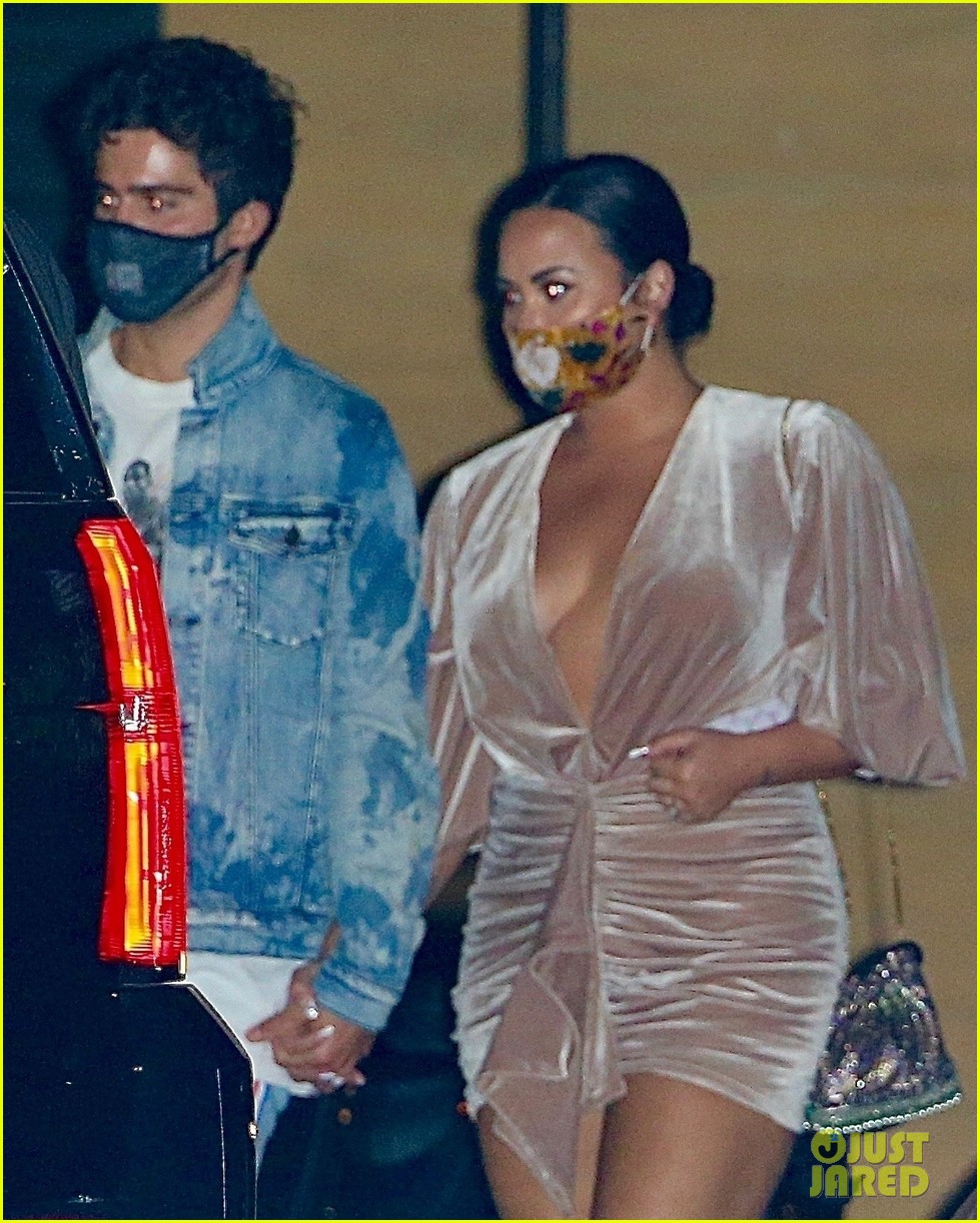Demi Lovato Steps Out for Dinner with Fiance Max Ehrich in Malibu