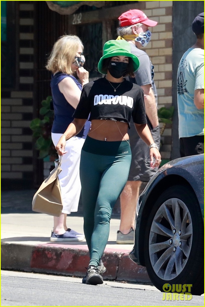 Vanessa Hudgens Rocks Matching Animal Print Look After Dancing in Gold Bikini on Instagram
