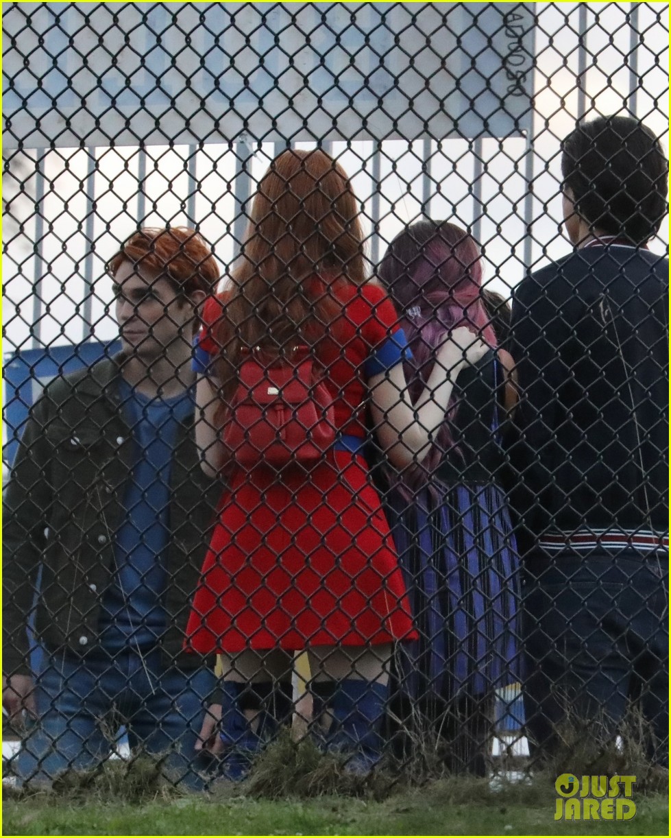 KJ Apa Pulls Casey Cott In For a Kiss On 'Riverdale' Set (Photos)