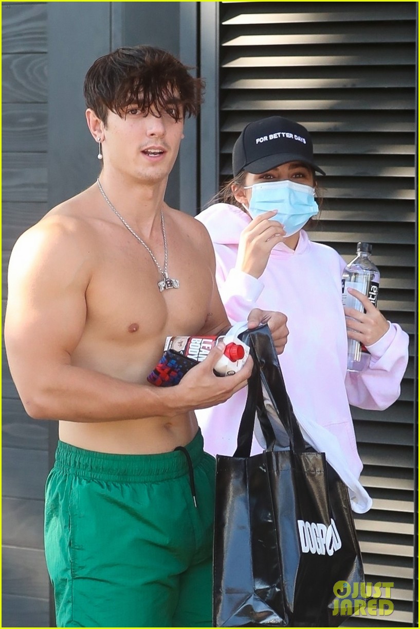 Bryce Hall Shows Off Ripped Shirtless Body While Leaving The Gym With Addison Rae