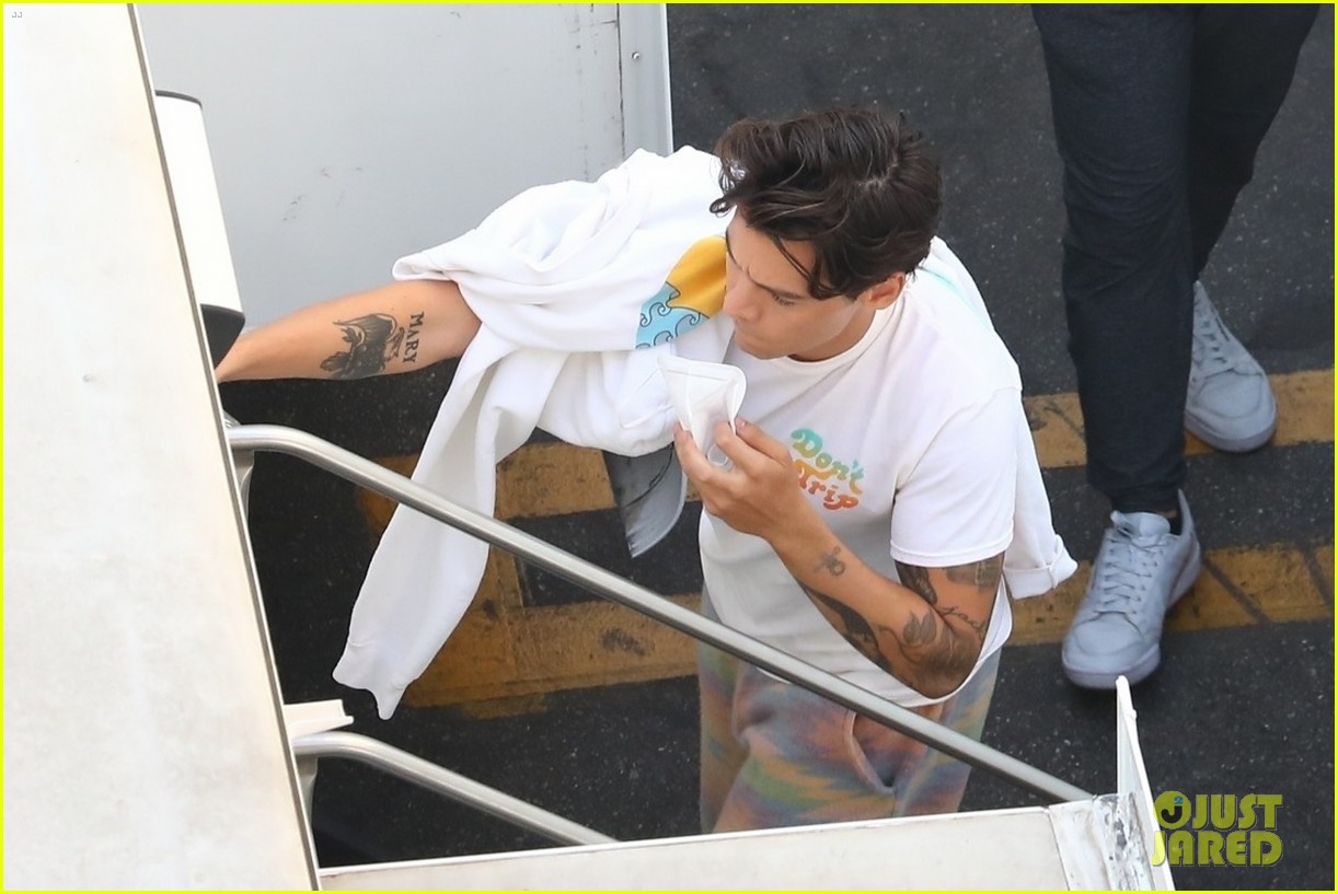 Harry Styles Wears a 'VOTE' Shirt on 'Don't Worry Darling' Set (Photos)