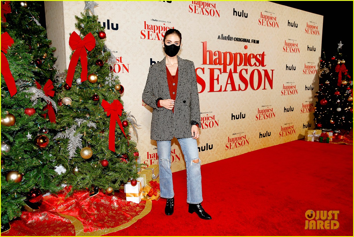 Kristen Stewart Wears LBD To 'Happiest Season' Drive-In Premiere