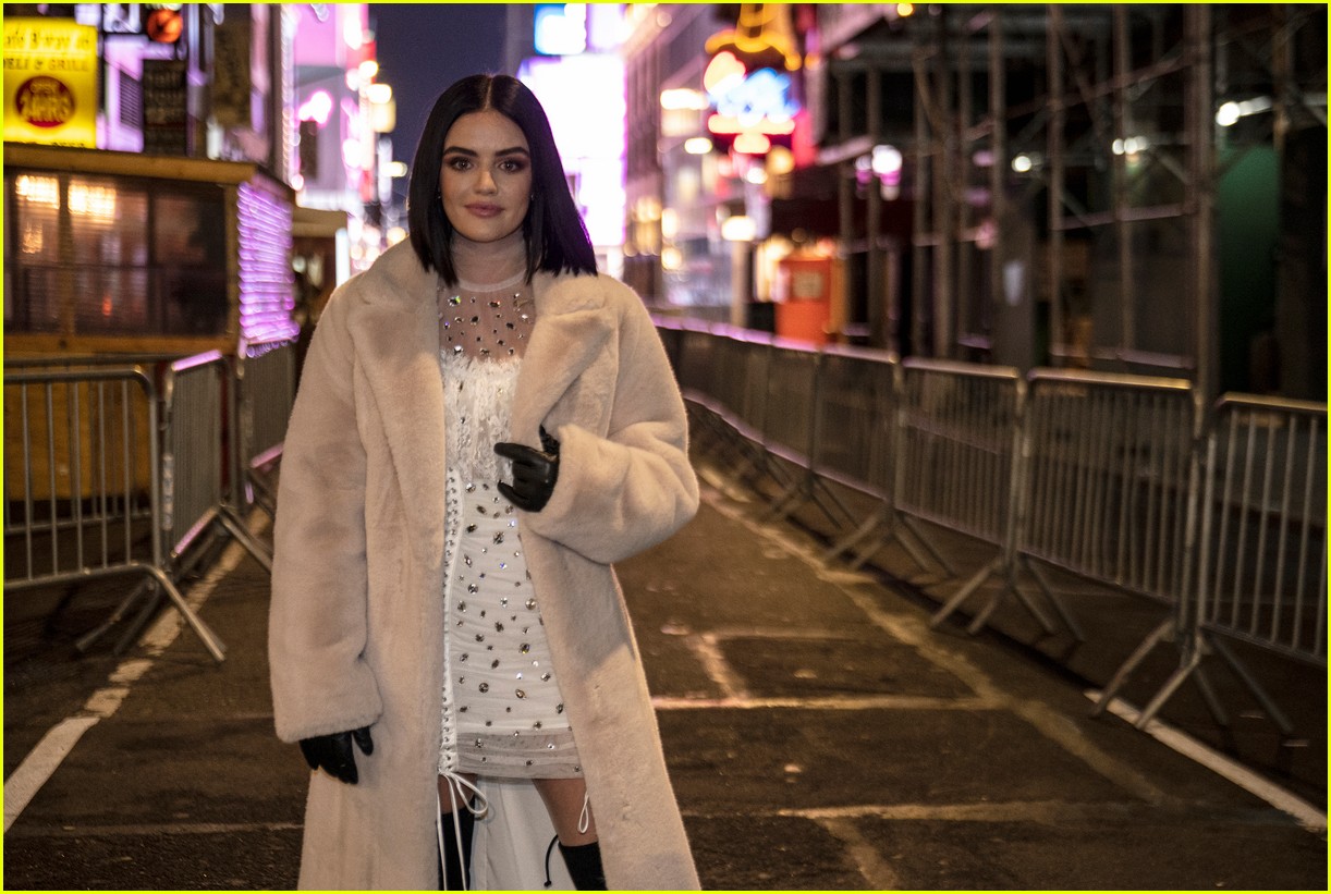 Lucy Hale Kicks Off New Year's Rockin' Eve In Sparkly, White Outfit