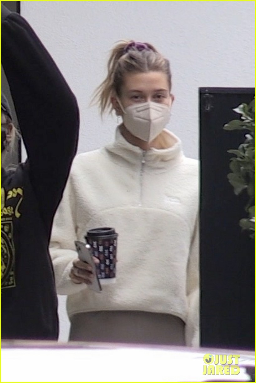 Justin & Hailey Bieber Step Out For Meeting in Matching Green Outfits