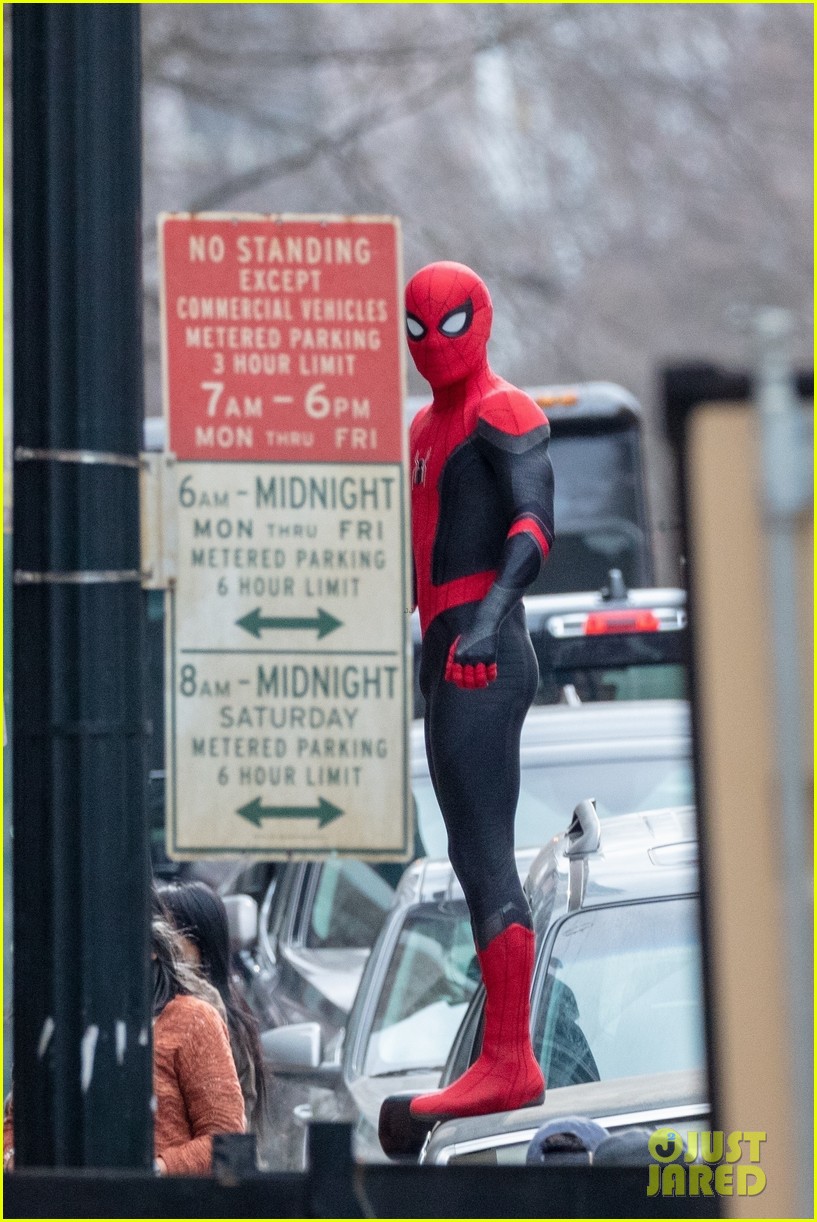 Tom Holland Gets Into Character Filming 'Spider-Man 3' - See the Set Pics!