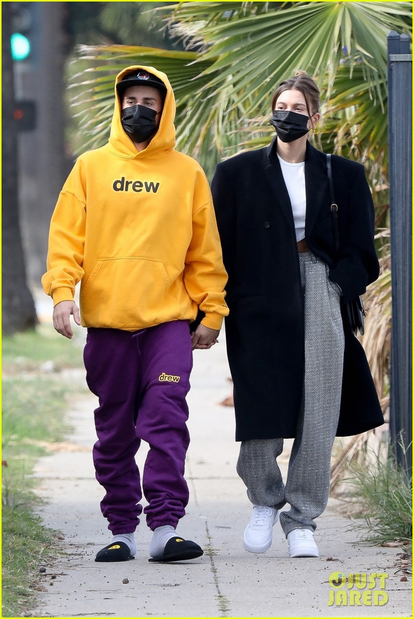 Justin & Hailey Bieber Hold Hands on Saturday Morning Stroll