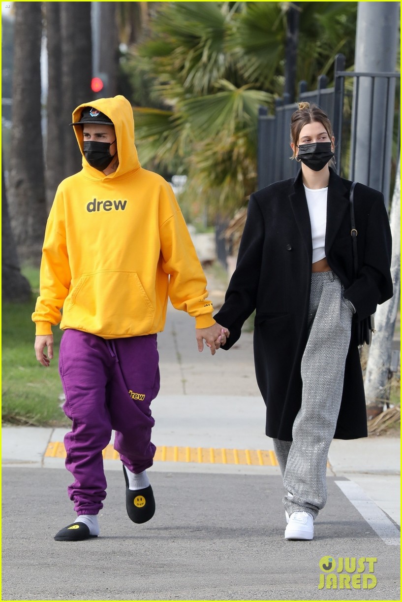 Justin & Hailey Bieber Hold Hands on Saturday Morning Stroll