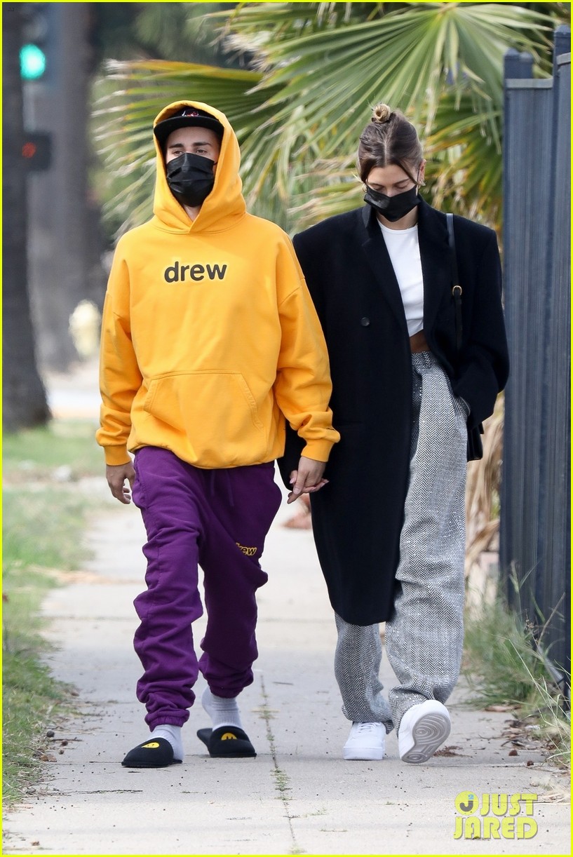 Justin & Hailey Bieber Hold Hands on Saturday Morning Stroll