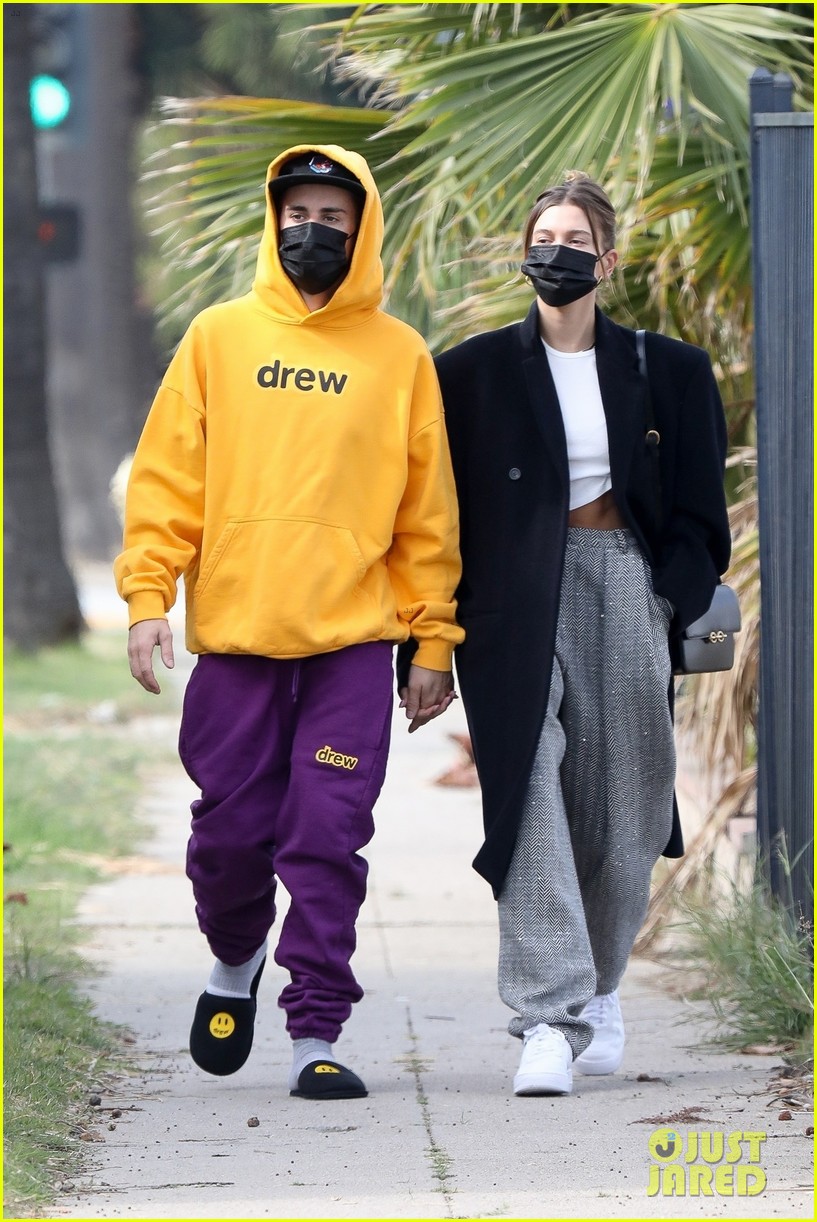 Justin & Hailey Bieber Hold Hands on Saturday Morning Stroll