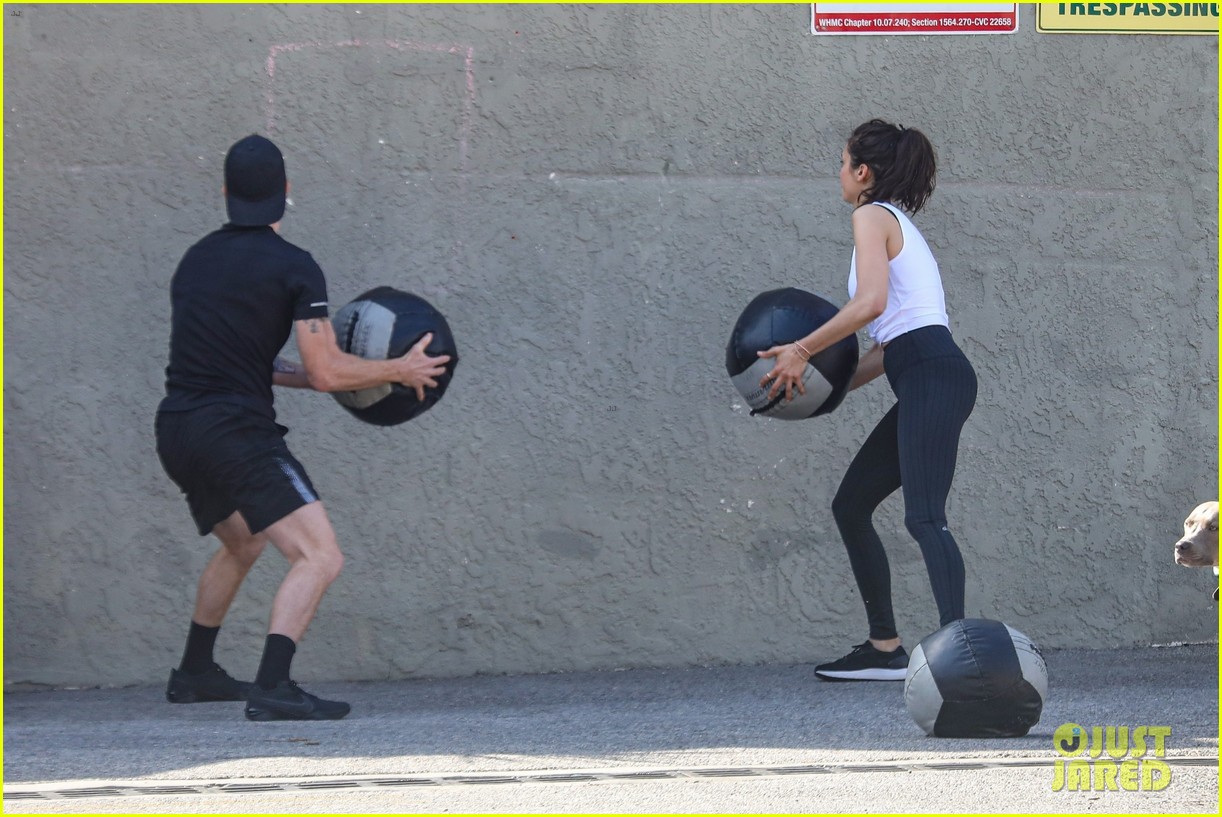 Nina Dobrev Kicks Off Weekend By Working Out with Shaun White