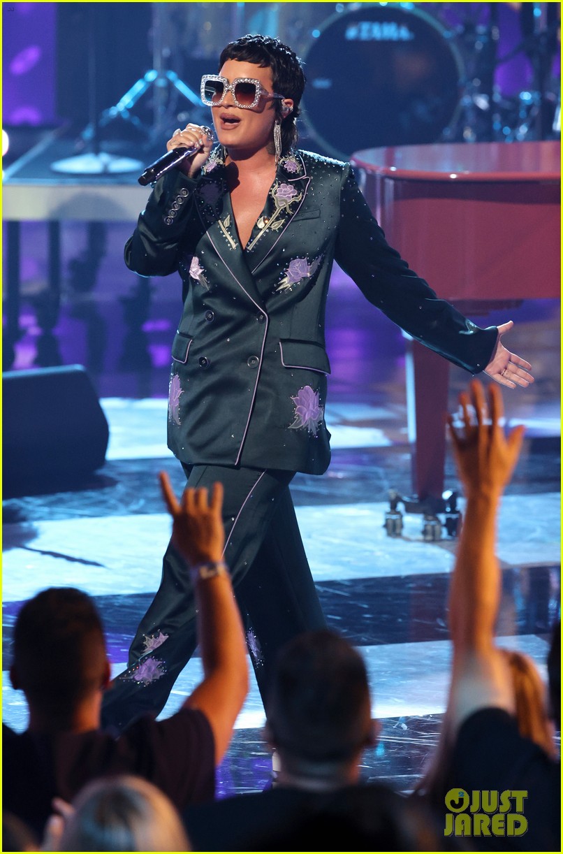 Demi Lovato Channels Elton John's Style During iHeartRadio Music Awards Tribute Performance